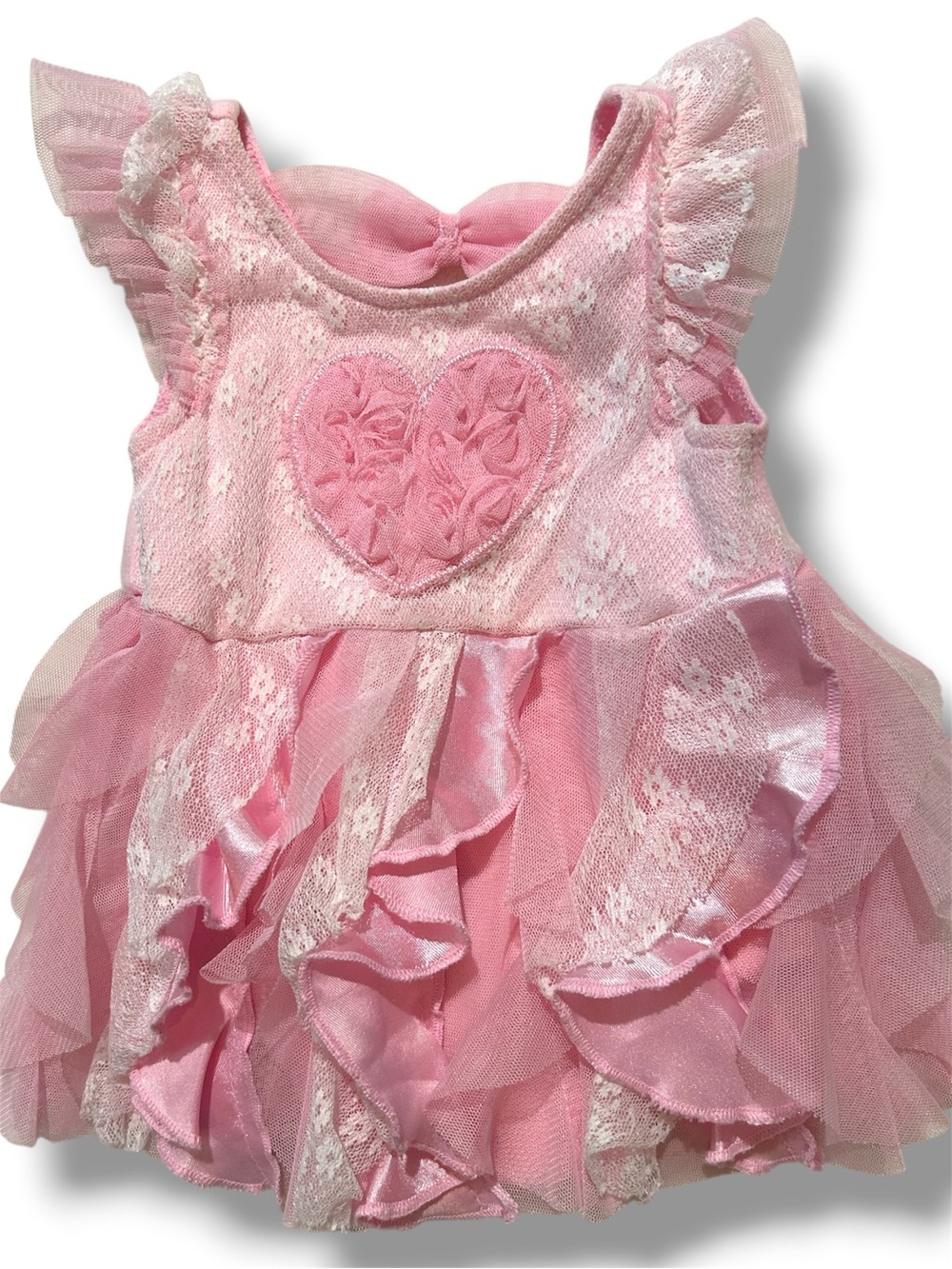 🎀 Pink coquette girls Lace one piece outfit